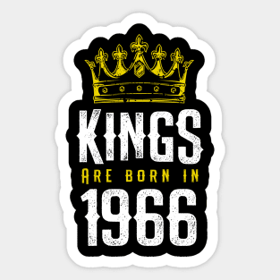 kings are born 1966 birthday quote crown king birthday party gift Sticker